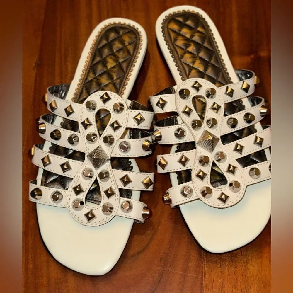 Sam Edelman Womens Beatris Slip On Leather Slide Sandals sz 6.5 NWOT
